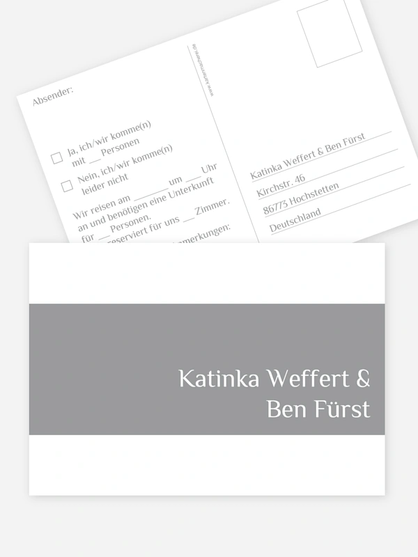 Antwortkarte Hochzeit Farbklar