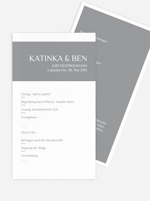 Kirchenheft Hochzeit Farbklar
