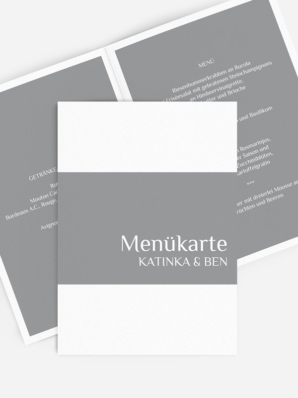 Menükarte Hochzeit Farbklar
