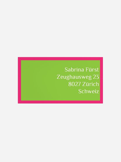 Empfängeraufkleber Einschulung Farbklar