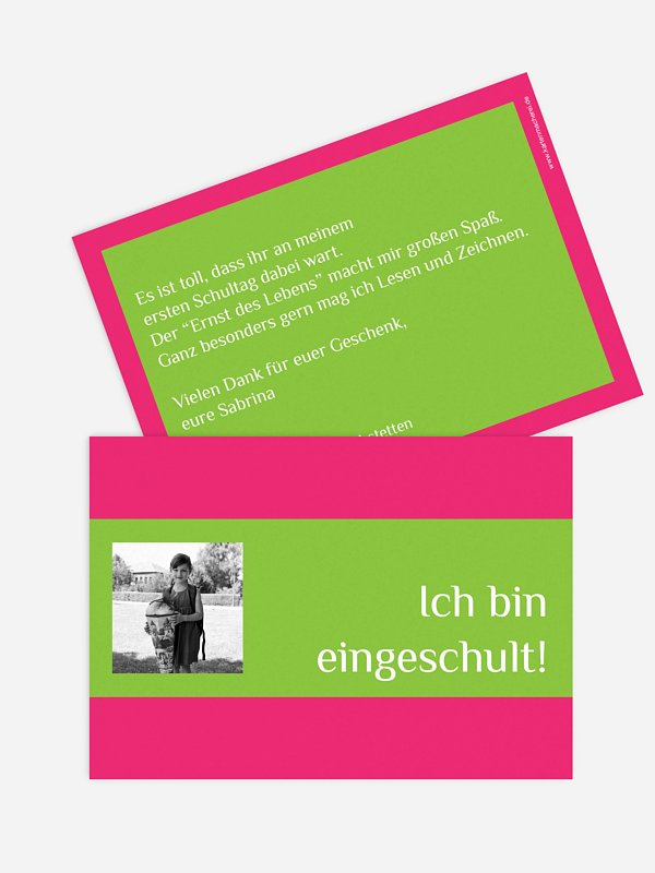 Danksagung Einschulung Farbklar