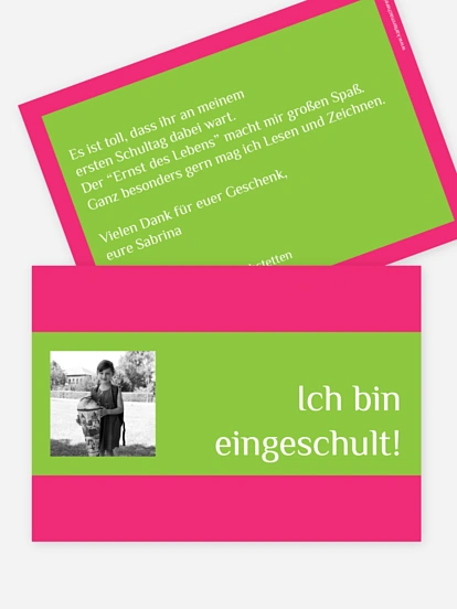 Danksagung Einschulung Farbklar