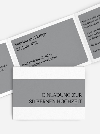 Einladung zur Silberhochzeit Farbklar