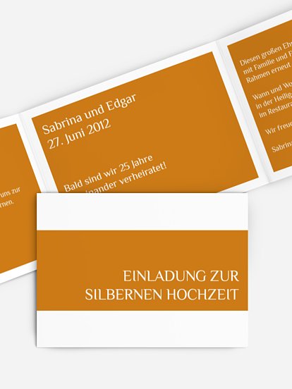 Einladung zur Silberhochzeit Farbklar
