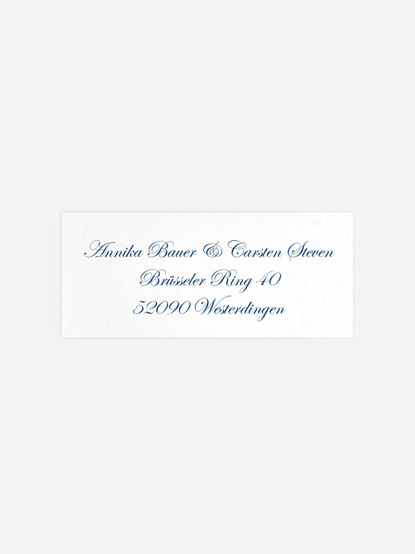 Absenderaufkleber Hochzeit Schriftlich