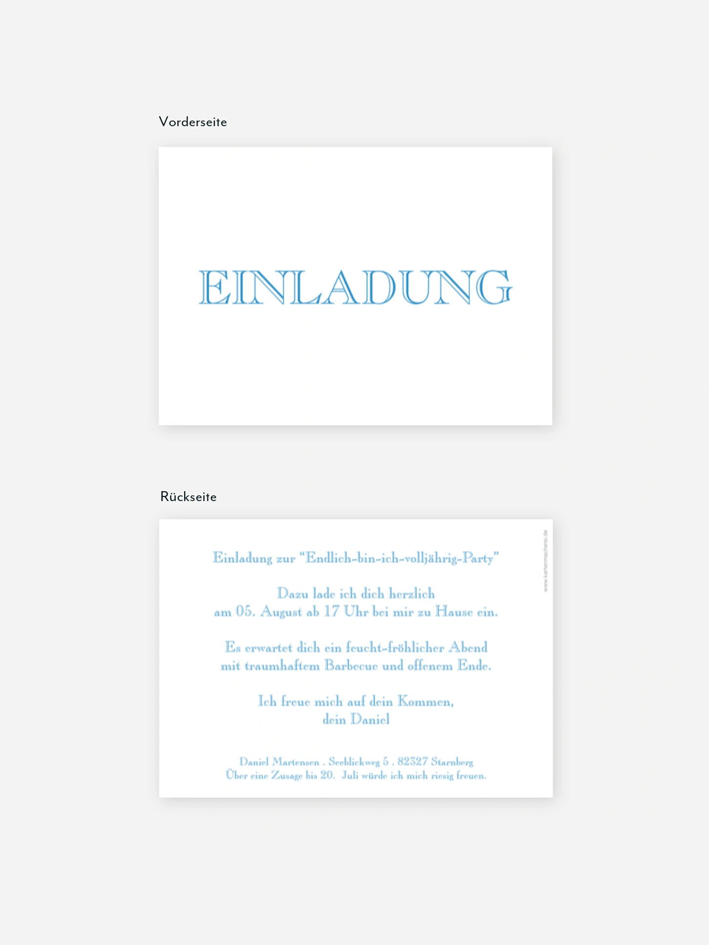 Einladung 18. Geburtstag Schriftlich