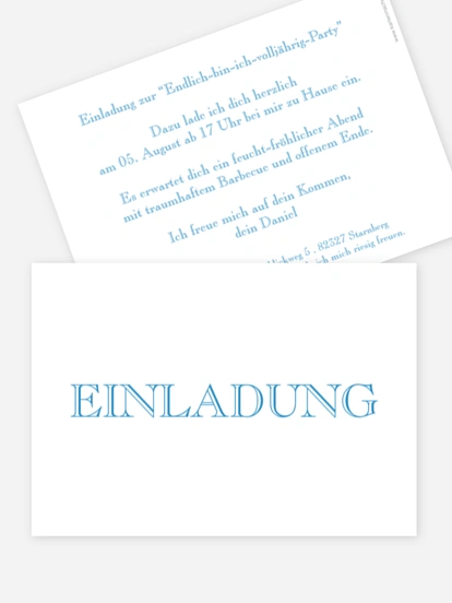 Einladung 18. Geburtstag Schriftlich