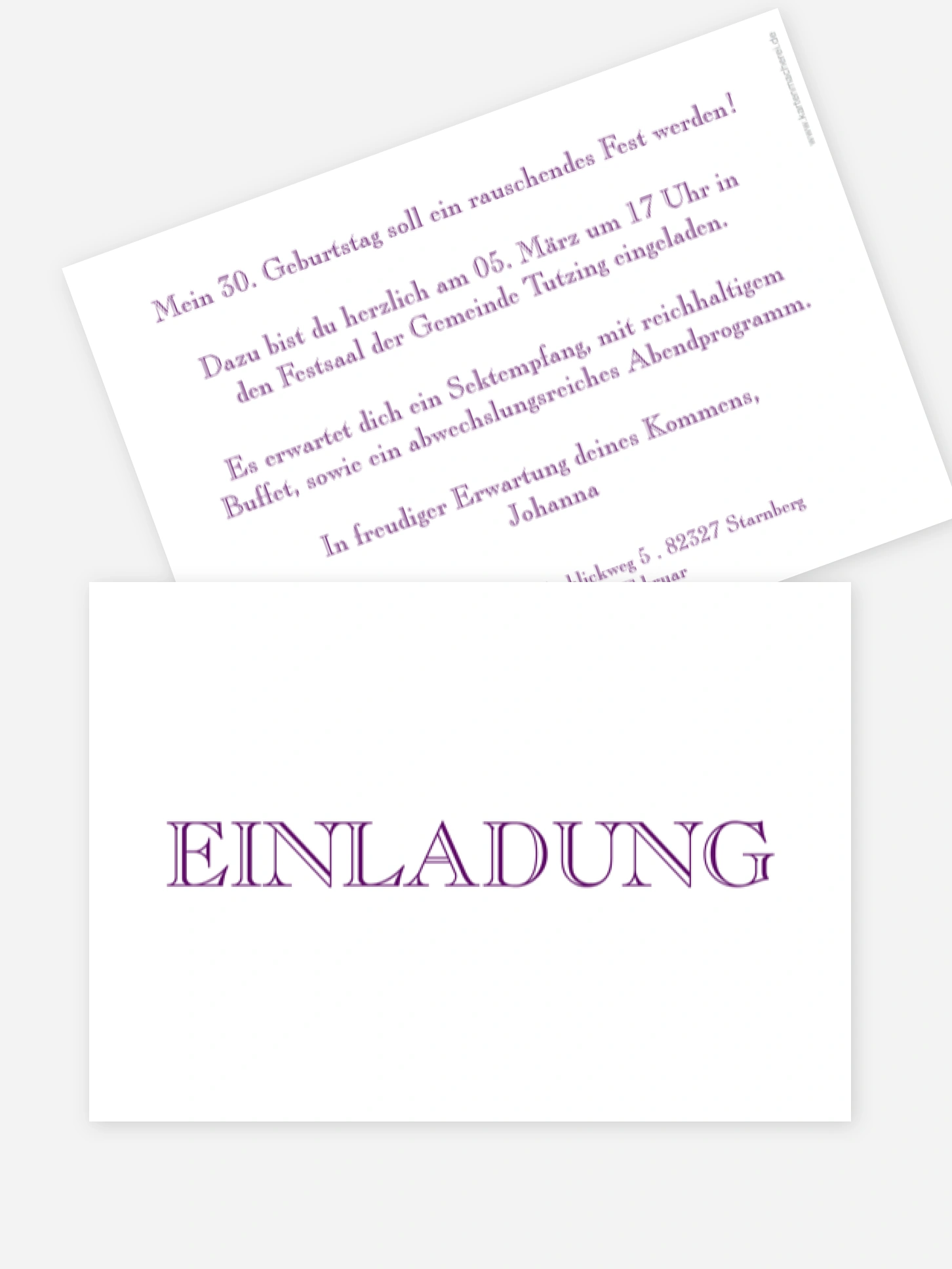 Einladung 30. Geburtstag Schriftlich