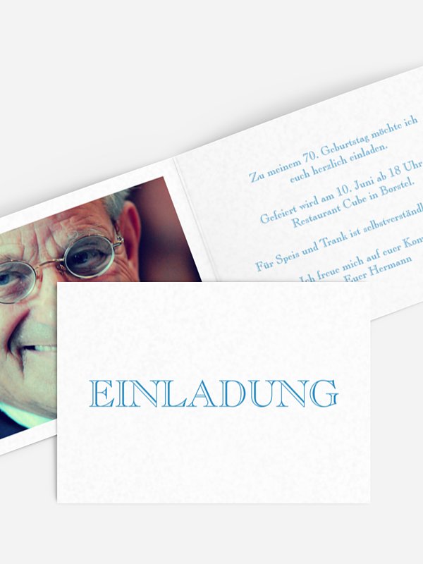 Einladung 70. Geburtstag Schriftlich