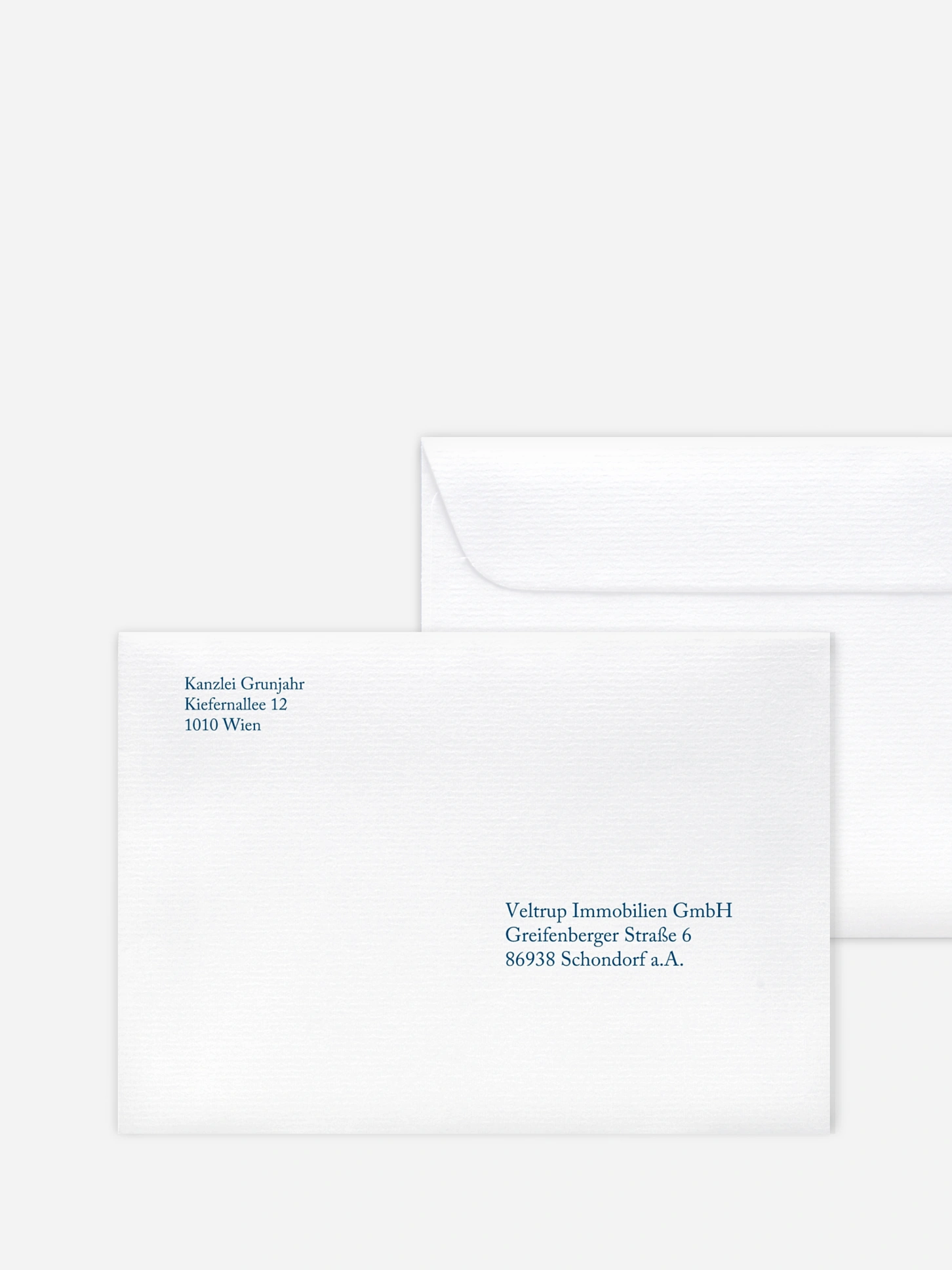 Bedruckte Umschläge geschäftl. Weihnachten Schriftlich