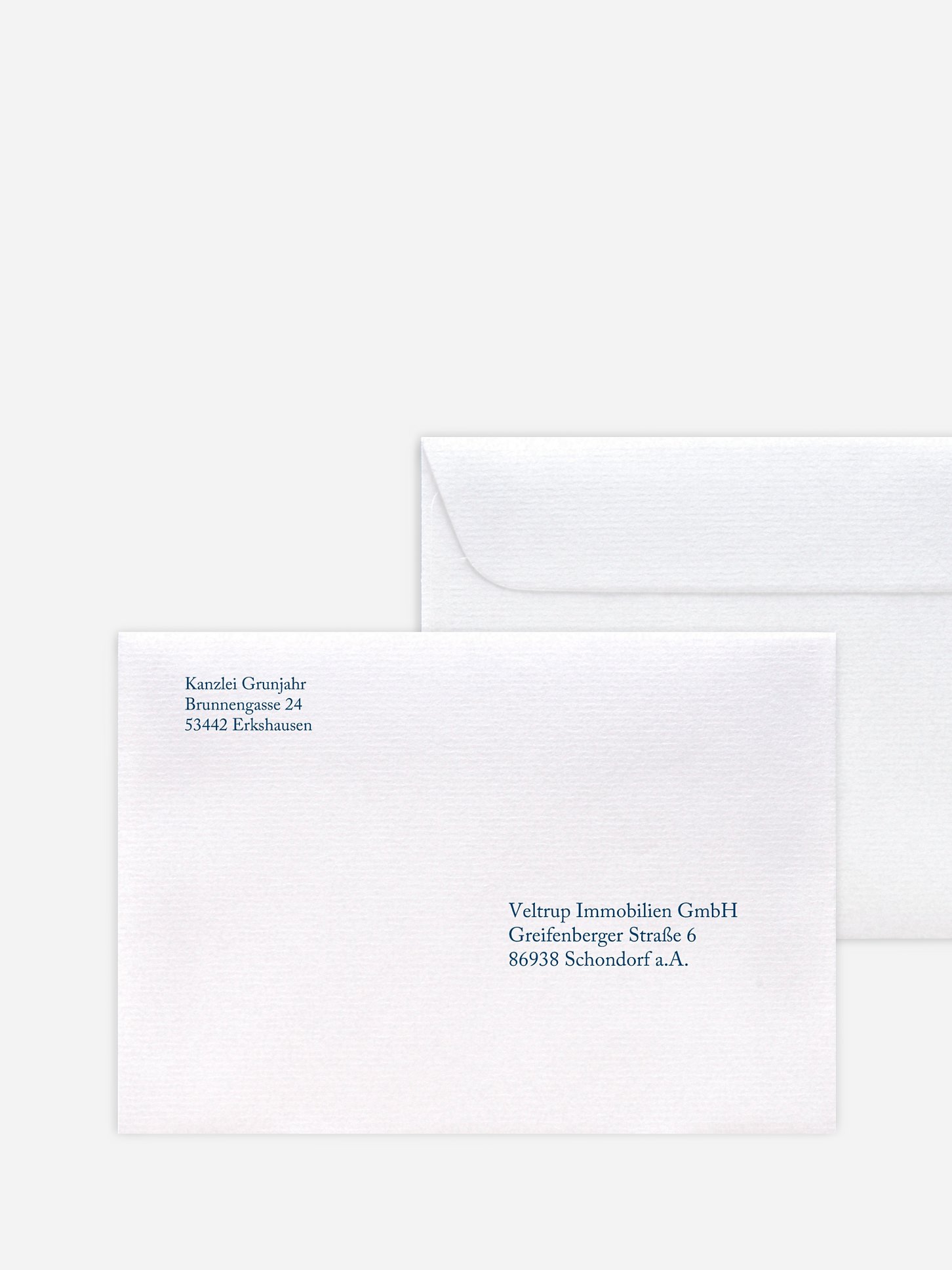 Bedruckte Umschläge geschäftl. Weihnachten Schriftlich