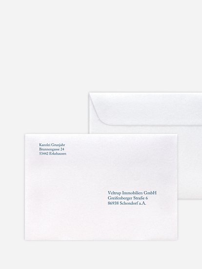 Bedruckte Umschläge geschäftl. Weihnachten Schriftlich