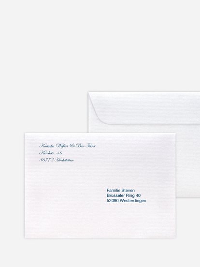 Bedruckter Briefumschlag Hochzeit Schriftlich