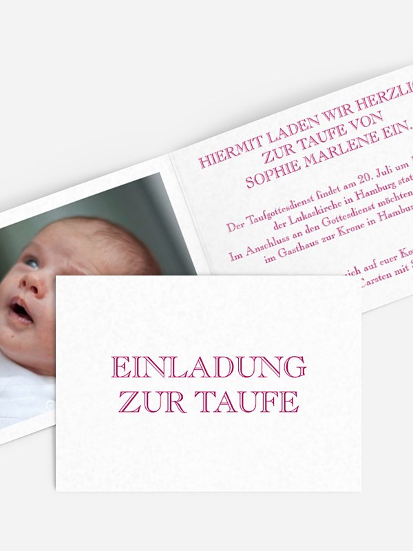 Taufeinladung Schriftlich