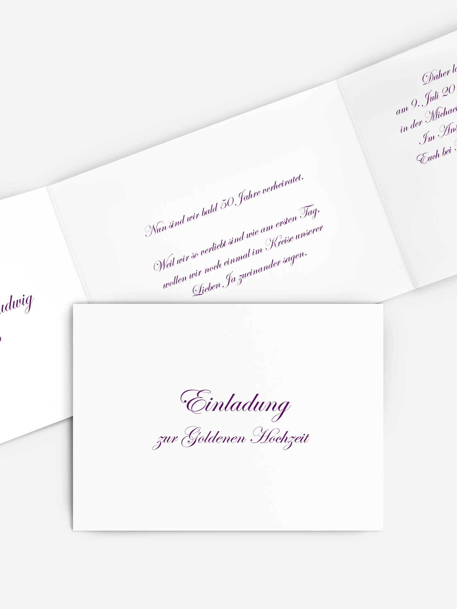 Einladung zur Goldenen Hochzeit Schriftlich