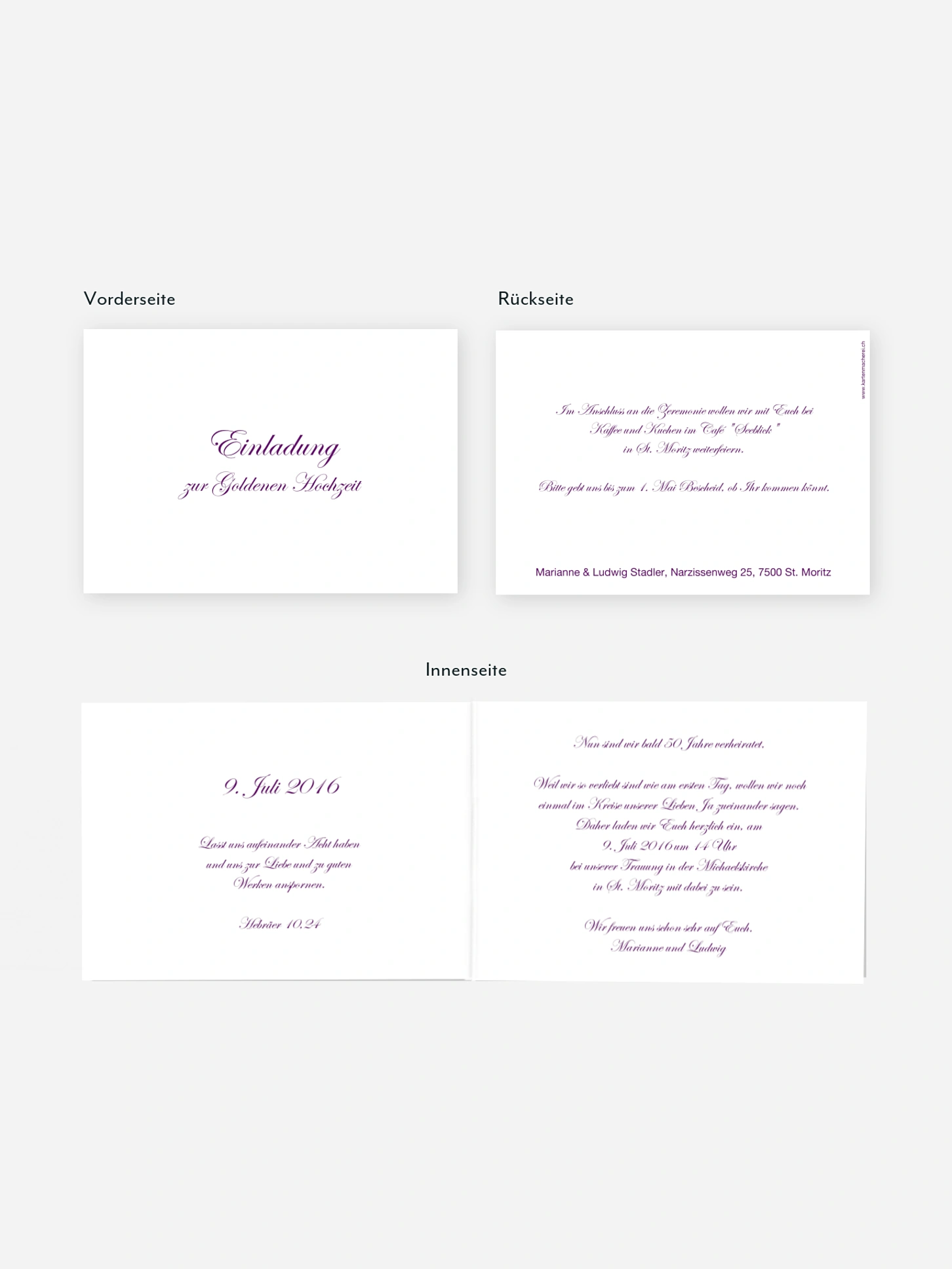 Einladung zur Goldenen Hochzeit Schriftlich