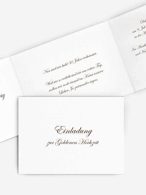 Einladung zur Goldenen Hochzeit Schriftlich