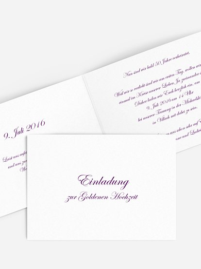 Einladung zur Goldenen Hochzeit Schriftlich