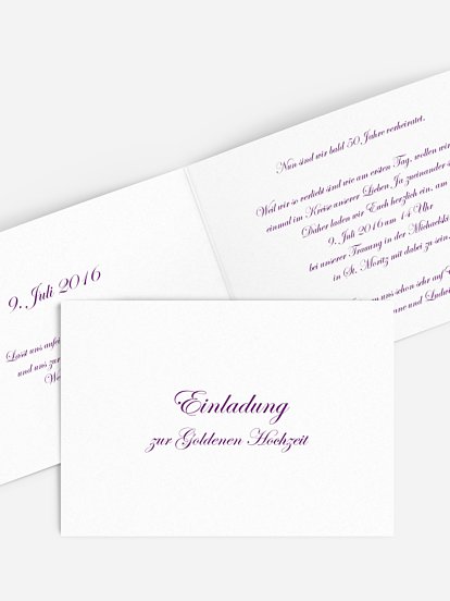 Einladung zur Goldenen Hochzeit Schriftlich