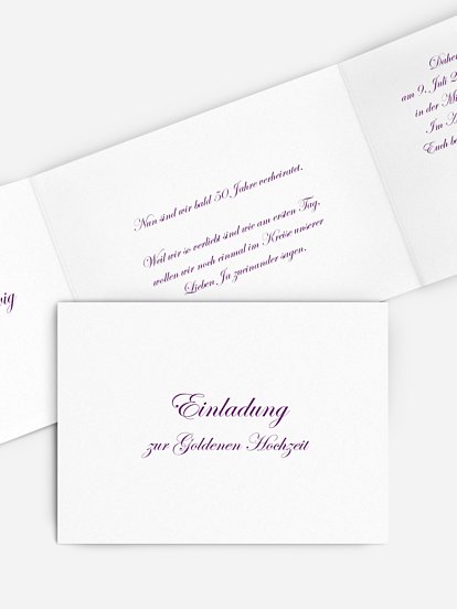 Einladung zur Goldenen Hochzeit Schriftlich