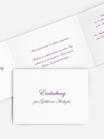 Einladung zur Goldenen Hochzeit Schriftlich