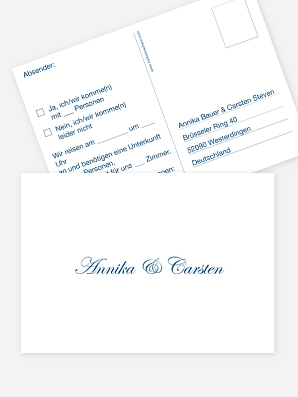 Antwortkarte Hochzeit Schriftlich