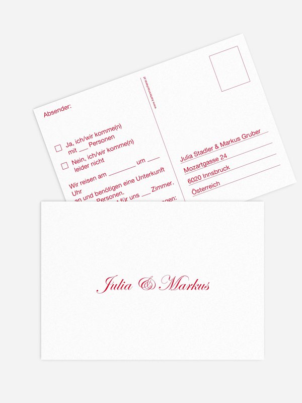 Antwortkarte Hochzeit Schriftlich