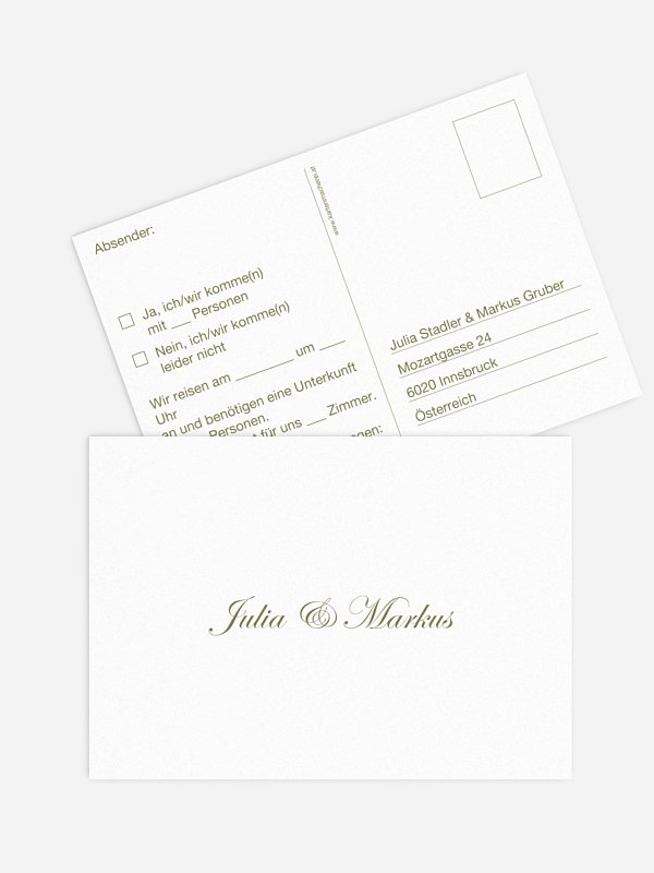 Antwortkarte Hochzeit Schriftlich