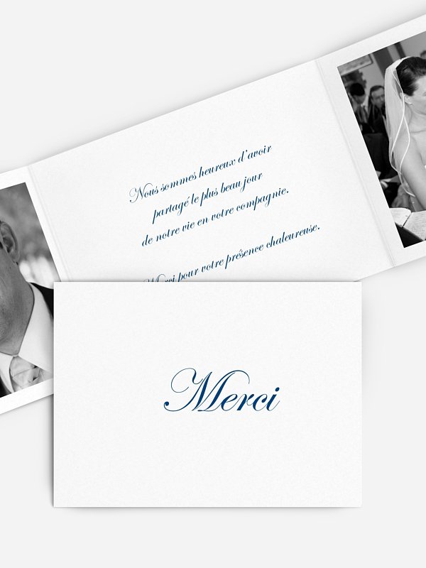 Carte de remerciements En toutes lettres