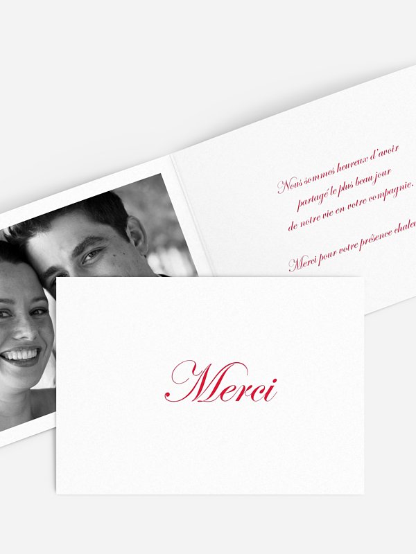 Carte de remerciements En toutes lettres