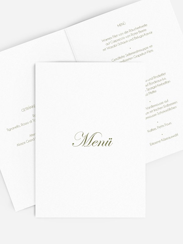 Menükarte Hochzeit Schriftlich