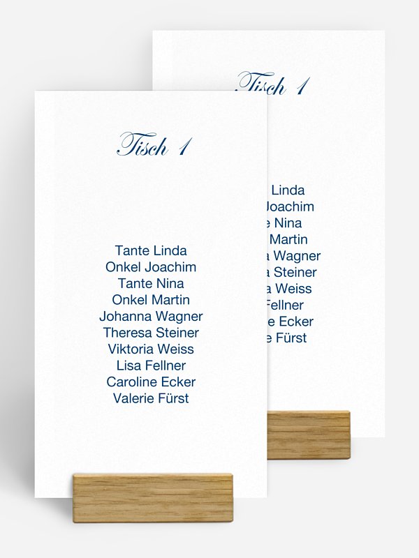 Gruppentischkarte Schriftlich