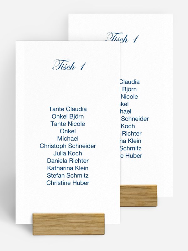 Gruppentischkarte Schriftlich