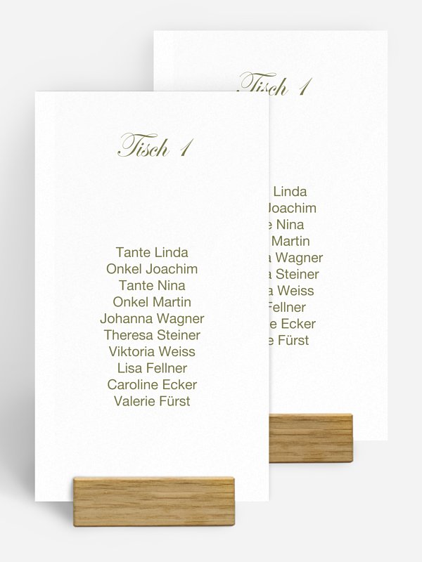 Gruppentischkarte Schriftlich