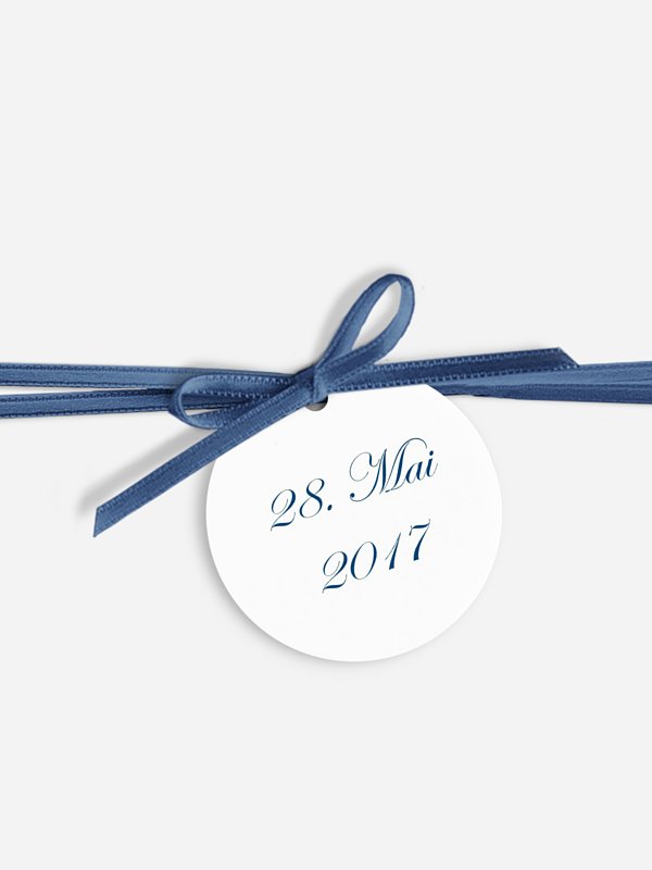 Anhänger mit Band zur Hochzeit Schriftlich