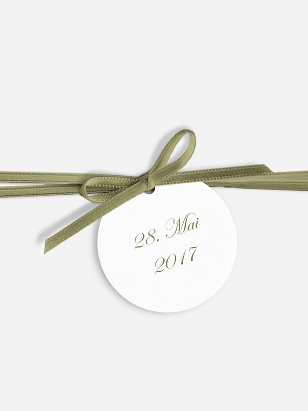 Anhänger mit Band zur Hochzeit Schriftlich