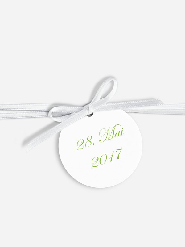 Anhänger mit Band zur Hochzeit Schriftlich