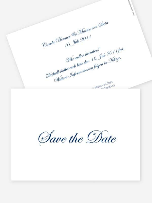 Save-the-Date Karte Schriftlich
