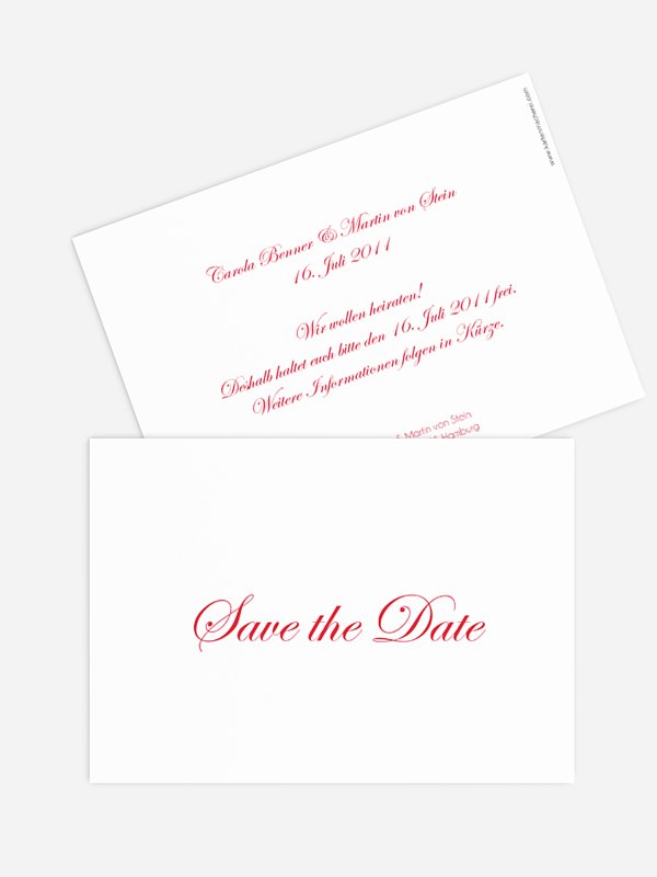 Save-the-Date Karte Schriftlich