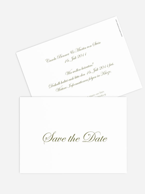Save-the-Date Karte Schriftlich