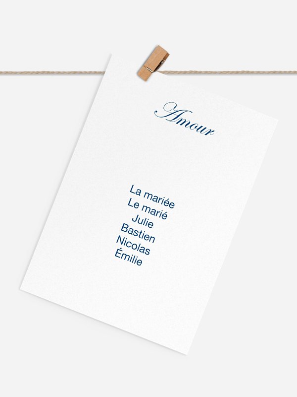 Cartons plan de table mariage En toutes lettres