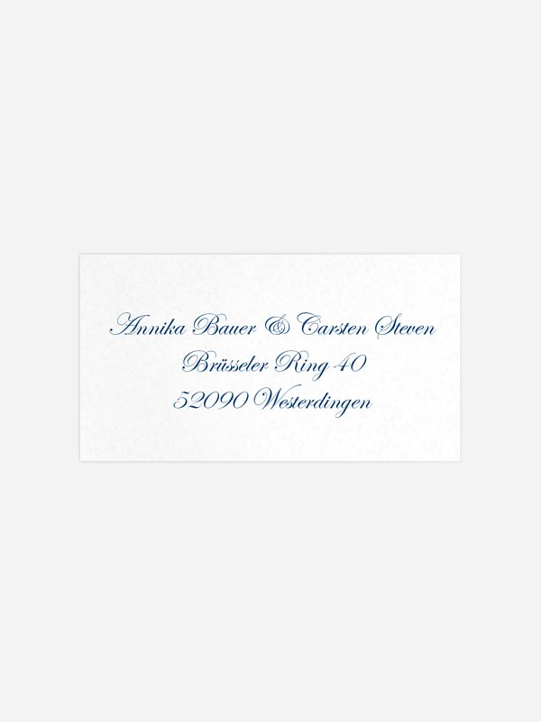 Empfängeraufkleber Hochzeit Schriftlich