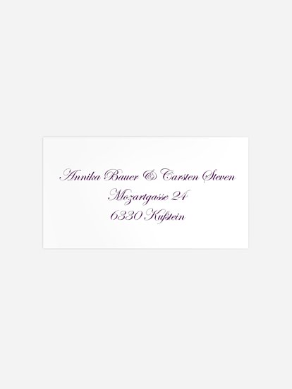 Empfängeraufkleber Silberhochzeit Schriftlich