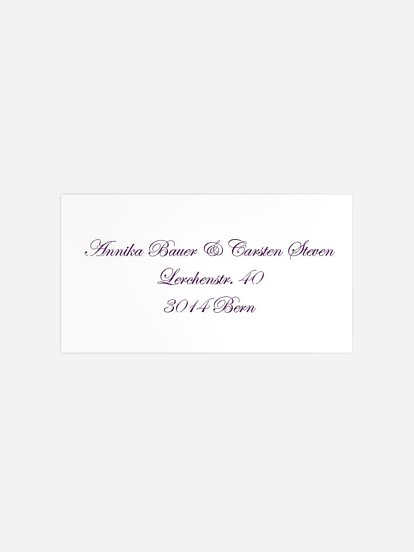 Empfängeraufkleber Silberhochzeit Schriftlich