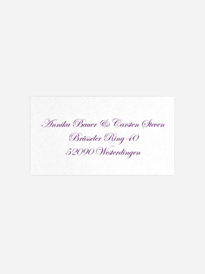 Empfängeraufkleber Silberhochzeit Schriftlich