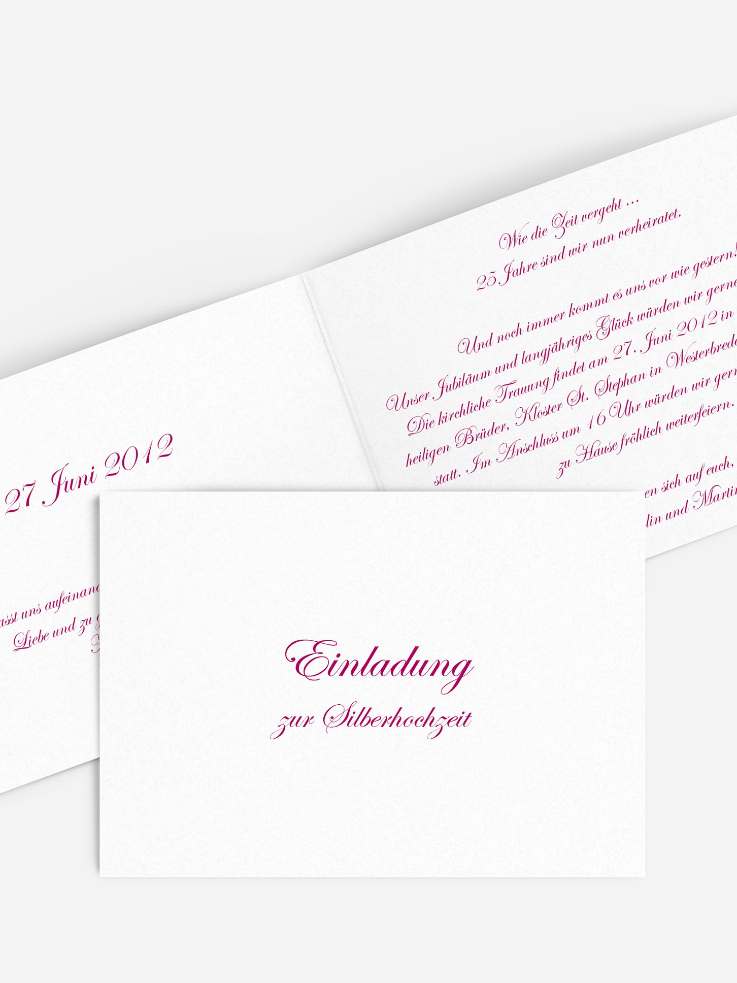 Einladung zur Silberhochzeit Schriftlich