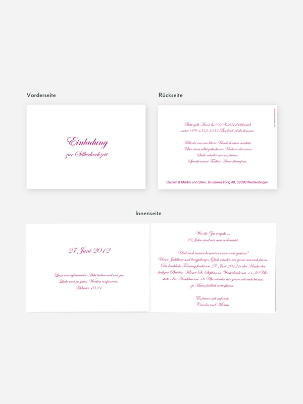 Einladung zur Silberhochzeit Schriftlich