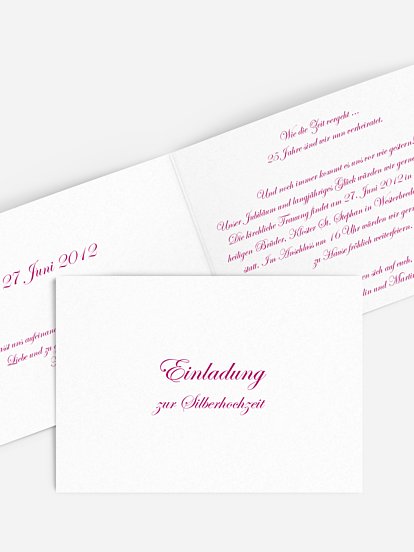 Einladung zur Silberhochzeit Schriftlich