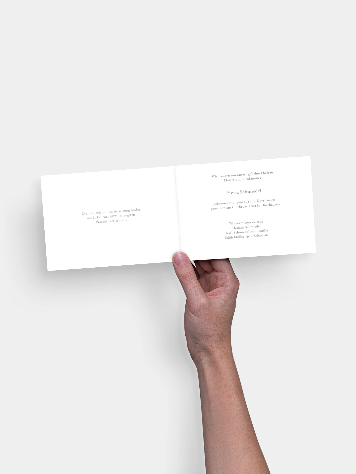 Trauerkarte Schriftlich