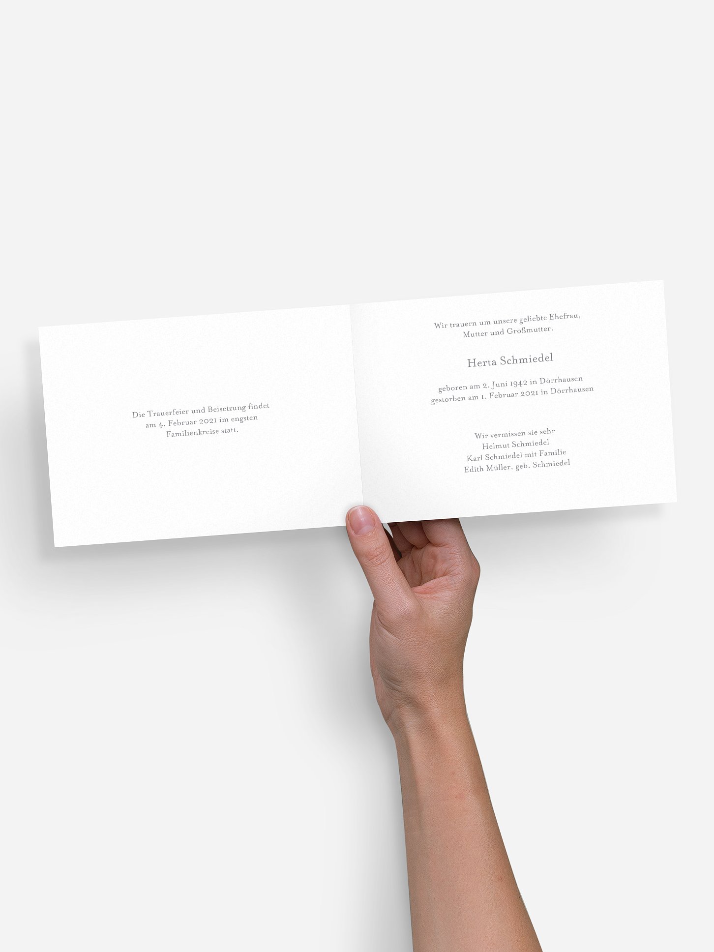 Trauerkarte Schriftlich